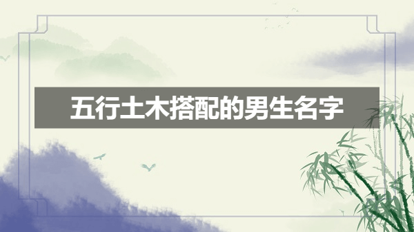 五行土和五行木搭配的男生名字大全