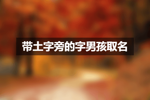 带土字旁的字男孩取名