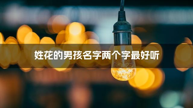 姓花的男孩名字两个字最好听