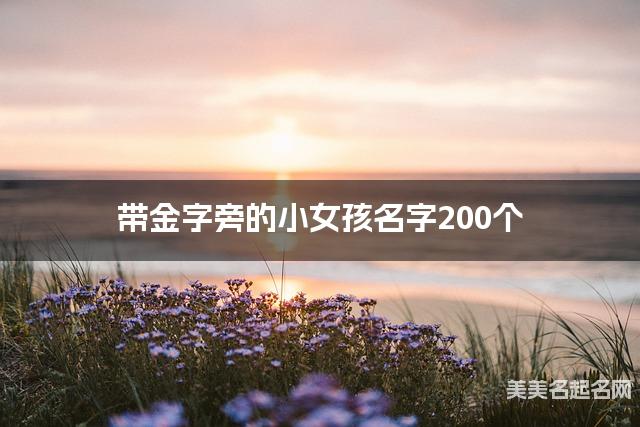 带金字旁的小女孩名字200个