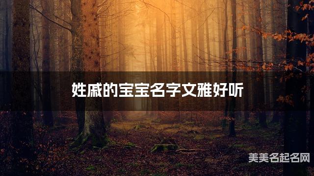 姓戚的宝宝名字文雅好听