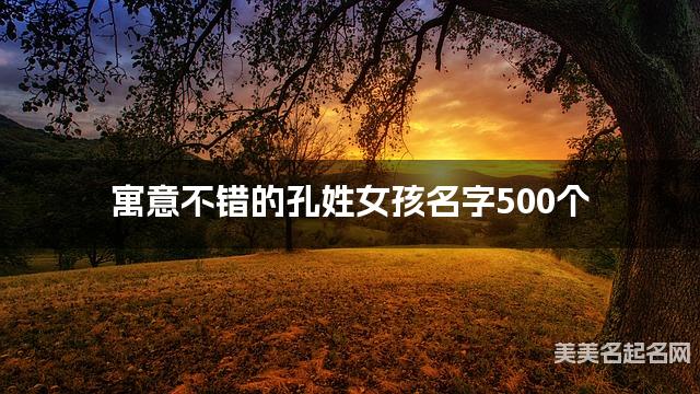 寓意不错的孔姓女孩名字500个