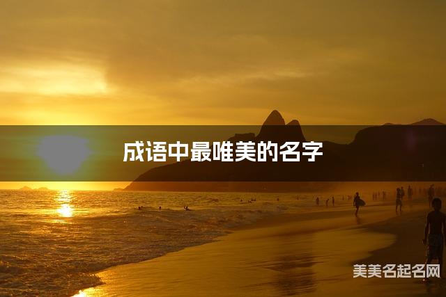成语中最唯美的名字