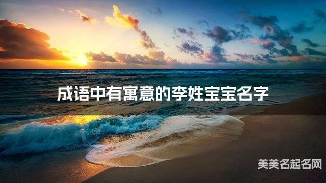 成语中有寓意的李姓宝宝名字