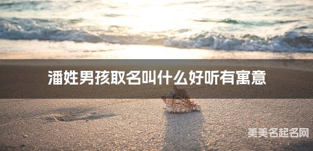 潘姓男孩取名叫什么好听有寓意