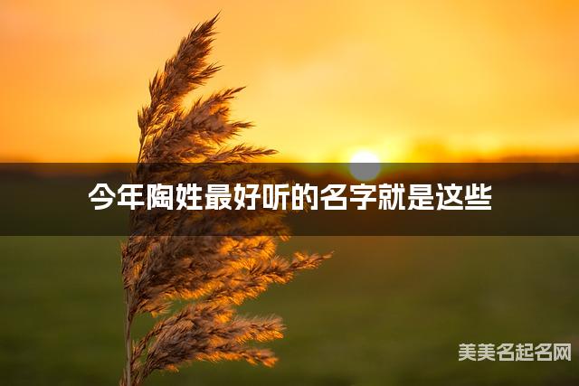 今年陶姓最好听的名字就是这些，都是适合今年出生的女宝宝名字
