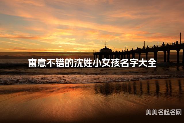 寓意不错的沈姓小女孩名字大全