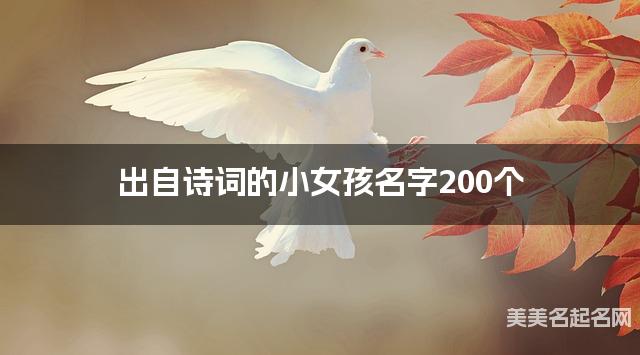 出自诗词的小女孩名字200个