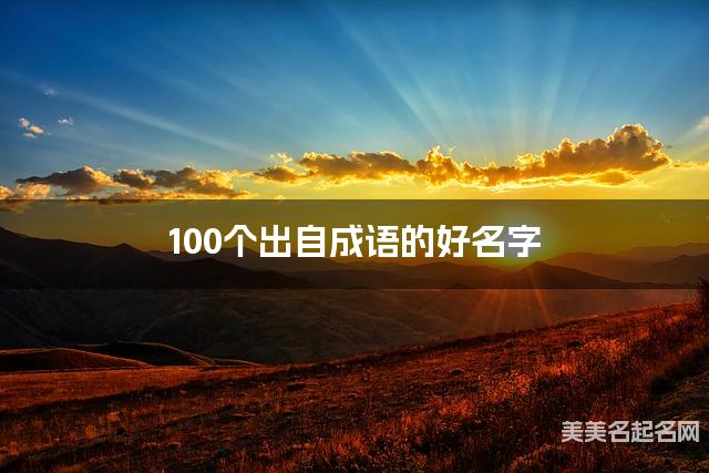 100个出自成语的好名字