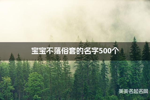 宝宝不落俗套的名字500个