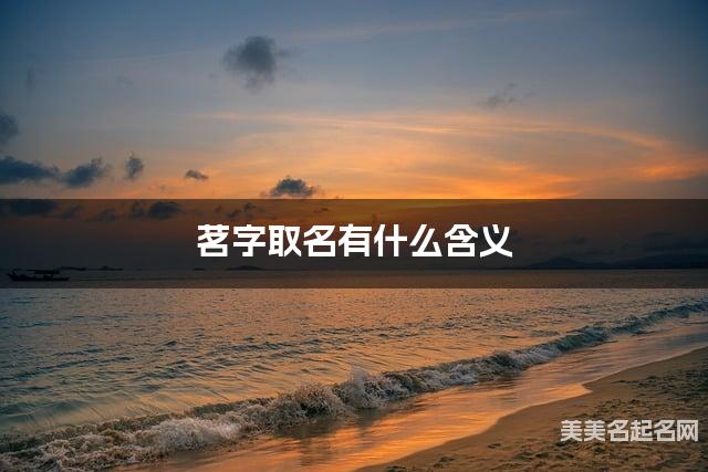 茗字取名有什么含义，用来小女孩取名字