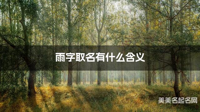 雨字取名有什么含义，用来女生取名字