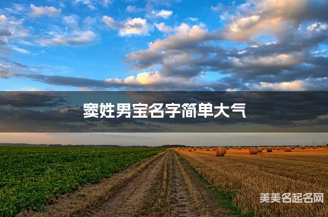 窦姓男宝名字简单大气