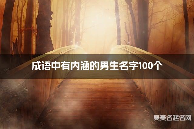 成语中有内涵的男生名字100个