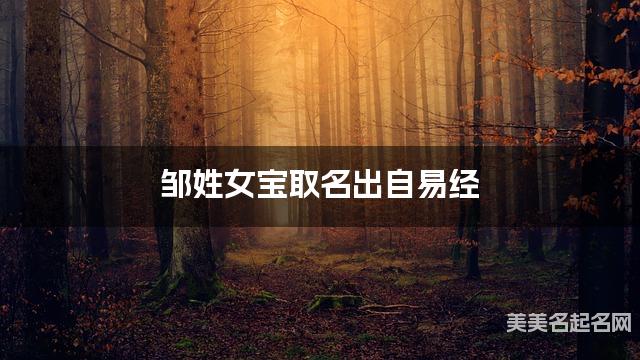 邹姓女宝取名出自易经