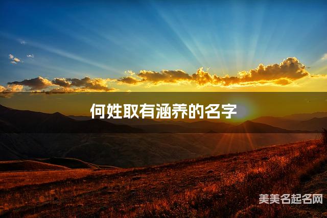 何姓取有涵养的名字，何姓女孩高端名字