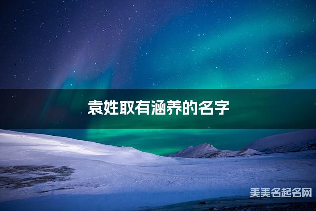 袁姓取有涵养的名字，袁姓女宝宝高端名字