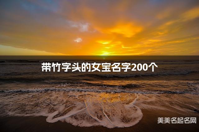 带竹字头的女宝名字200个