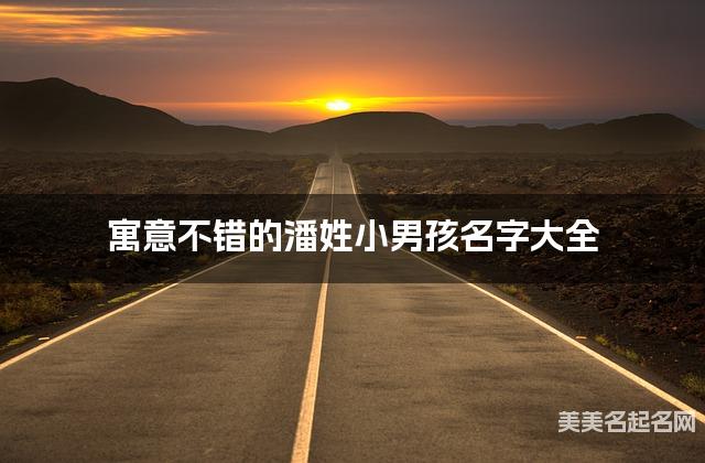 寓意不错的潘姓小男孩名字大全