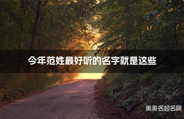 今年范姓最好听的名字就是这些，都是适合今年出生的男宝名字