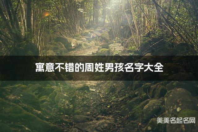 寓意不错的周姓男孩名字大全