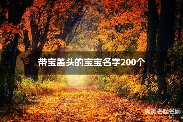带宝盖头的宝宝名字200个
