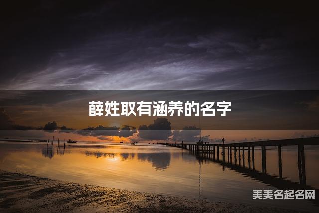 薛姓取有涵养的名字，薛姓男宝宝高端名字