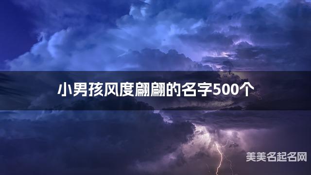 小男孩风度翩翩的名字500个