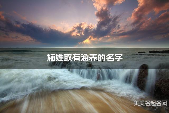 施姓取有涵养的名字，施姓男生高端名字