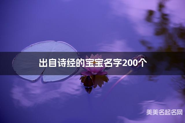 出自诗经的宝宝名字200个