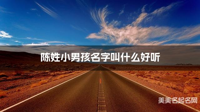 陈姓小男孩名字叫什么好听