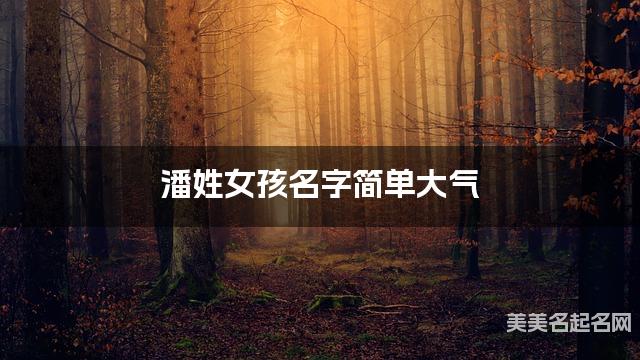 潘姓女孩名字简单大气
