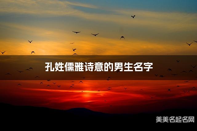 孔姓儒雅诗意的男生名字