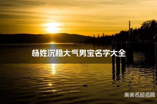 杨姓沉稳大气男宝名字大全