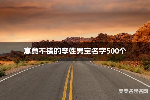 寓意不错的李姓男宝名字500个