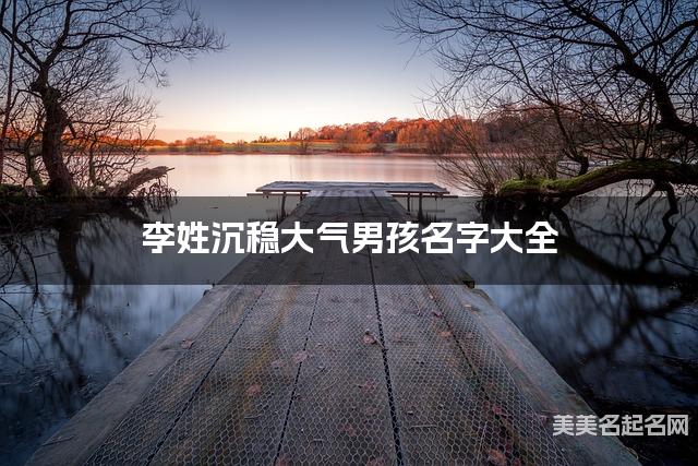 李姓沉稳大气男孩名字大全
