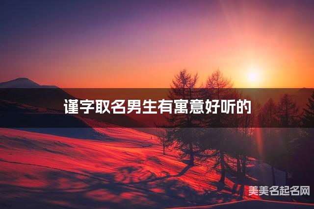 谨字取名男生有寓意好听的