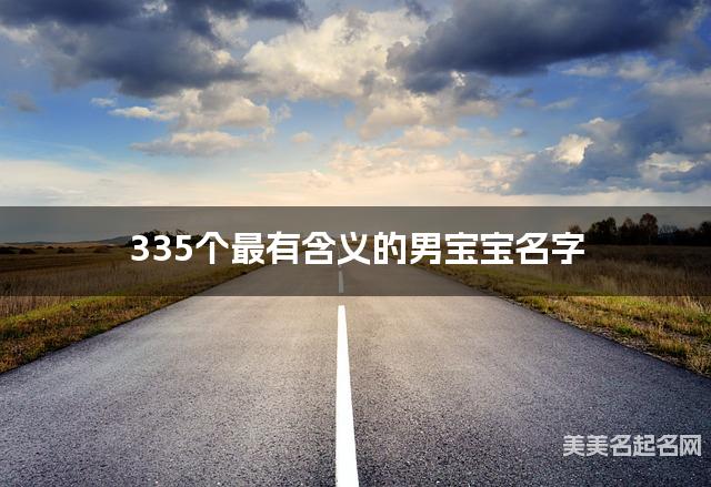 335个最有含义的男宝宝名字 宝宝免费取名大全