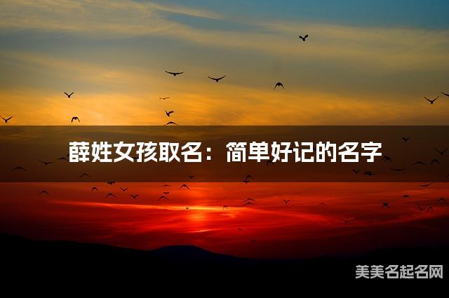 薛姓女孩取名：简单好记的名字