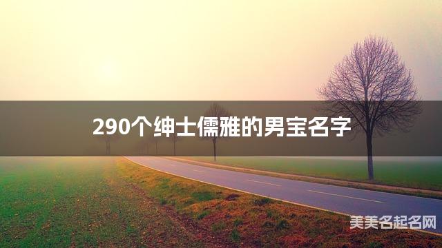 290个绅士儒雅的男宝名字