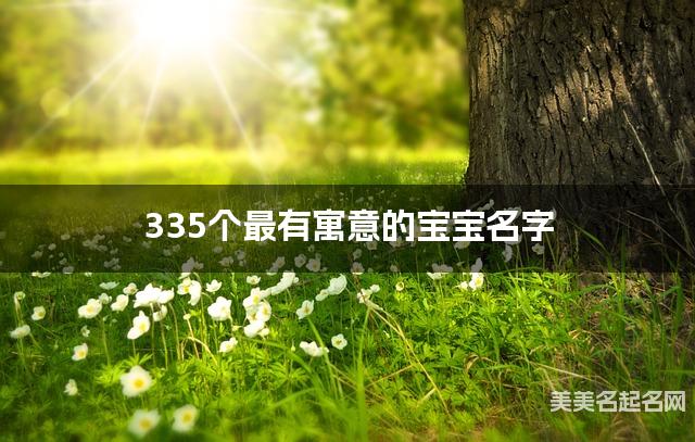 335个最有寓意的宝宝名字 宝宝免费取名大全