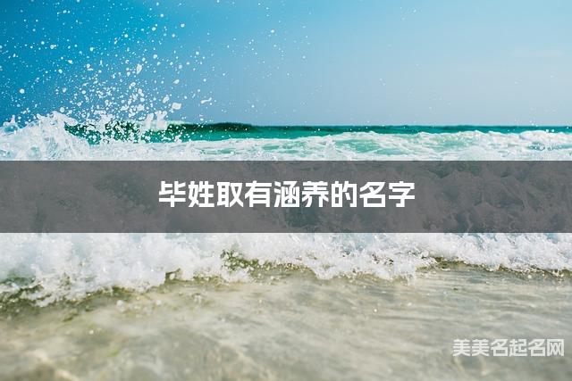 毕姓取有涵养的名字，毕姓女宝高端名字
