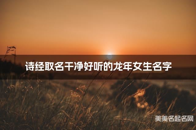 诗经取名干净好听的龙年女生名字