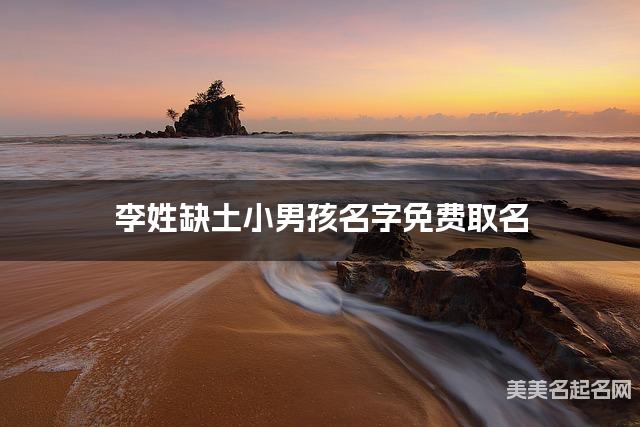 李姓缺土小男孩名字免费取名 有涵养的宝宝名字大全