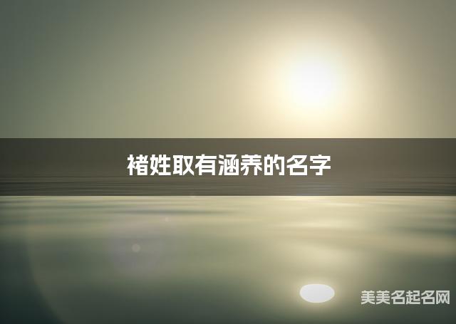 褚姓取有涵养的名字，褚姓男生高端名字