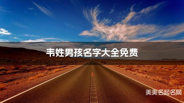 韦姓男孩名字大全免费 有内涵的名字