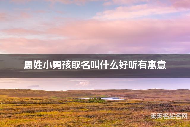 周姓小男孩取名叫什么好听有寓意