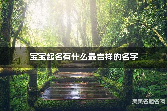 宝宝起名有什么最吉祥的名字