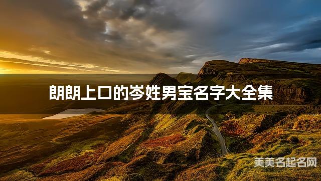 朗朗上口的岑姓男宝名字大全集