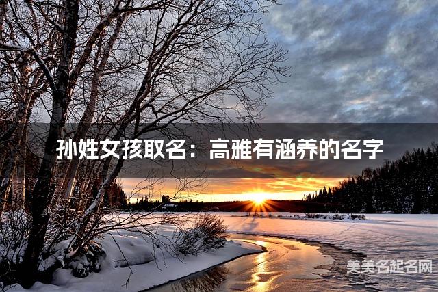 孙姓女孩取名：高雅有涵养的名字